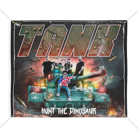 Hunt The Dinosaur "TANK" Wall Banner, Wall Tapestry
